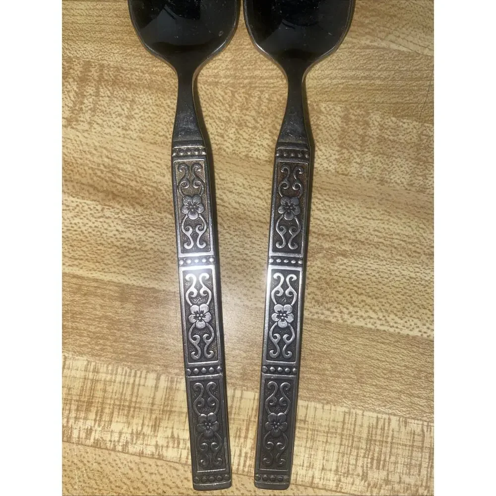 Pair Oneida Community Isabella Grapefruit Teaspoons Flatware Stainless (2) MCM
